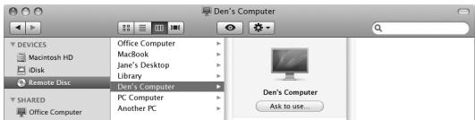 APPLE MACBOOK AIR MC234 - To use a shared DVD or CD: - 1