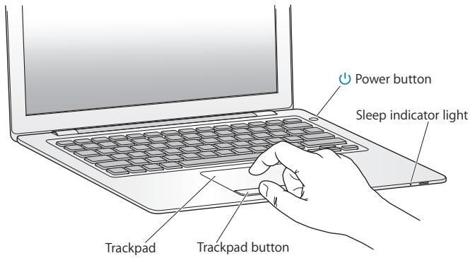 APPLE MACBOOK AIR MC234 - Step 2: Press the power (  ) button briefly to turn on your MacBook Air. - 1