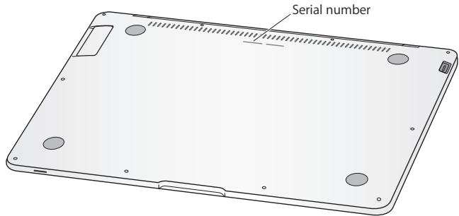 APPLE MACBOOK AIR MC234 - Locating Your Product Serial Number - 1
