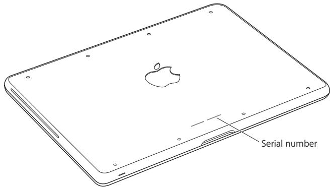 APPLE MACBOOK MC240 - Locating Your Product Serial Number - 1