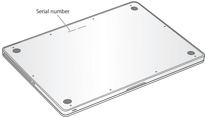 APPLE MACBOOK PRO MB986 - Locating Your Product Serial Number - 1