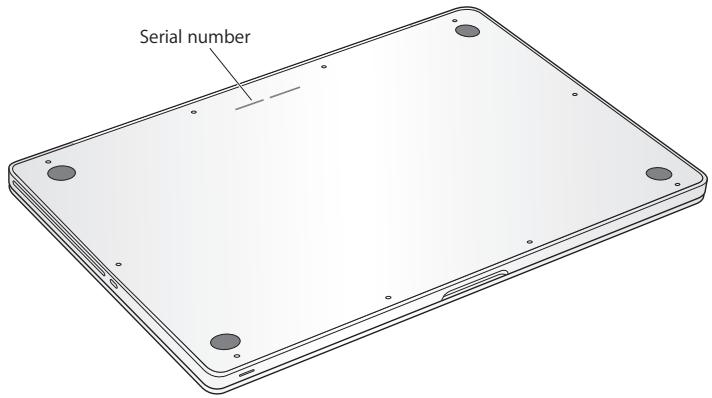 APPLE MACBOOK PRO MC226 - Locating Your Product Serial Number - 1