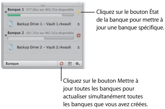 APPLE APERTURE 2 - Pour mettre à jour une banque après avoir modifié la photothèque: - 1
