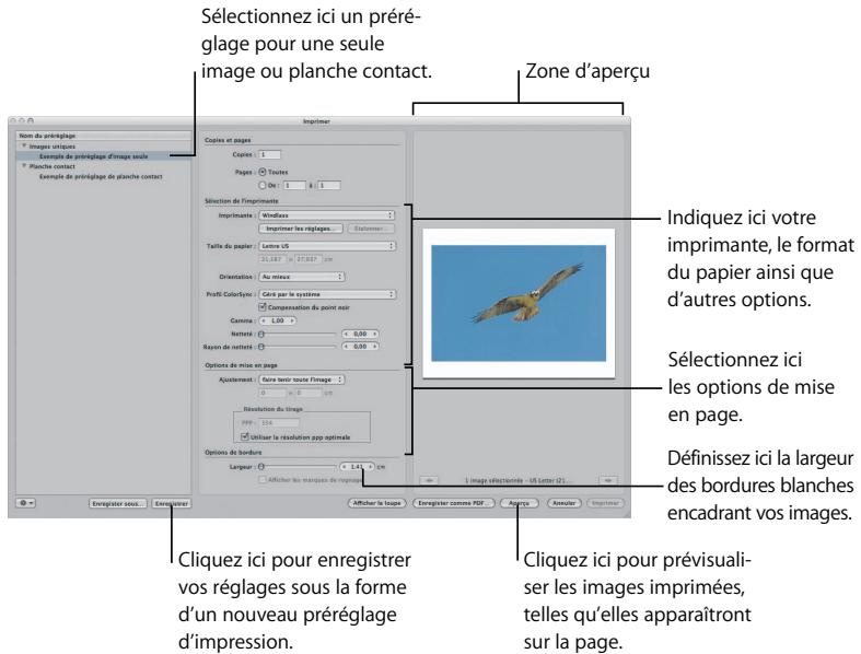 APPLE APERTURE 2 - Ce chapitre vous décrit quelques-unes des options simples dont vous disposez pour imprimer des images et des planches contact. - 2