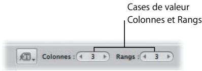 APPLE APERTURE 2 - Pour modifier le nombre de rangs et de colonnes d'images sur la page : - 1