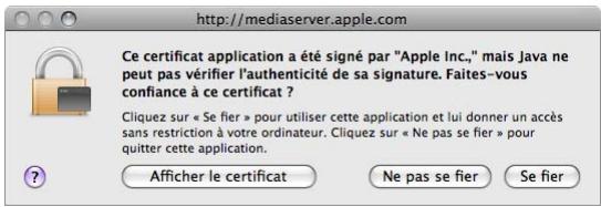 APPLE FINAL CUT SERVER - Pour installer le client final cut server à l'aide de java web start : - 2