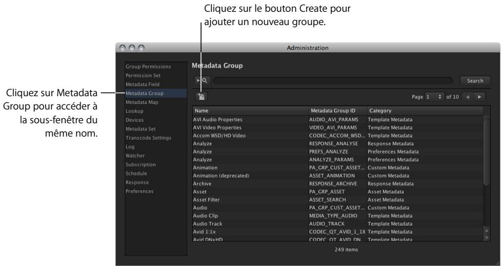 APPLE FINAL CUT SERVER - Groupes de métadonnées - 1