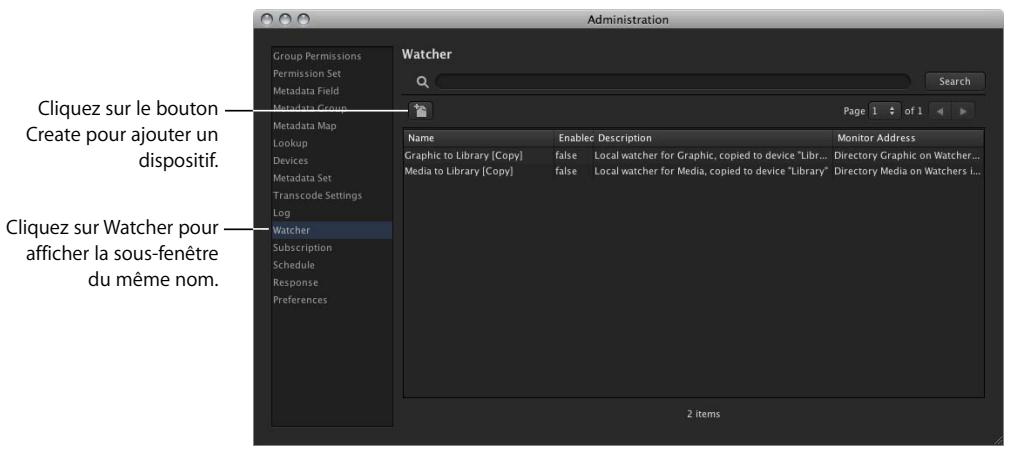 APPLE FINAL CUT SERVER - Sous-fenêtre et fenêtre watcher - 1
