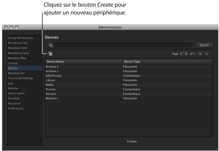 APPLE FINAL CUT SERVER - Ajout d'un périphérique à partir de la fenêtre administration - 2
