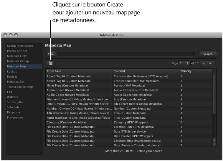 APPLE FINAL CUT SERVER - Mappage de métadonnées - 1