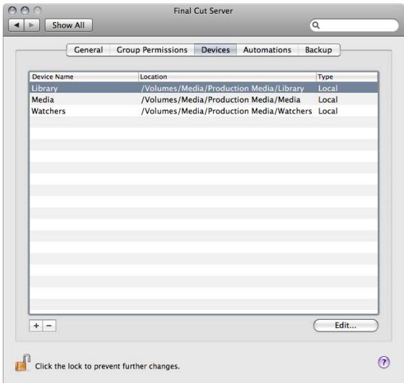 APPLE FINAL CUT SERVER - Pour ajouter un périphérique à l'aide de l'assistant réglages de périphérique : - 1