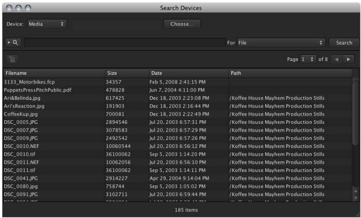 APPLE FINAL CUT SERVER - Recherche d'un périphérique - 1