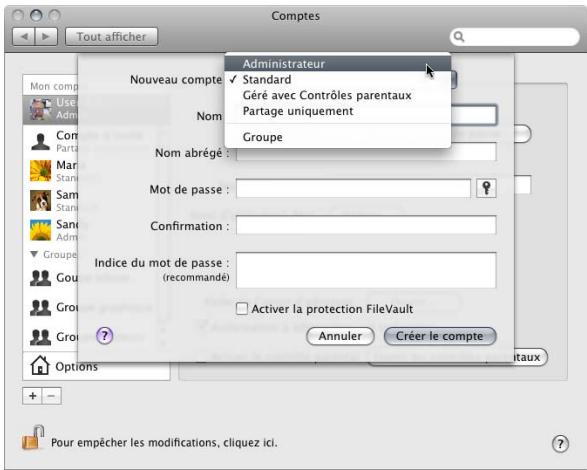 APPLE FINAL CUT SERVER - Pour créer un compte utilisateur local : - 1