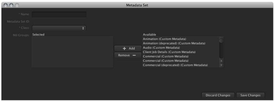 APPLE FINAL CUT SERVER - Pour ajouter un ensemble de métadonnées personnalisé : - 1