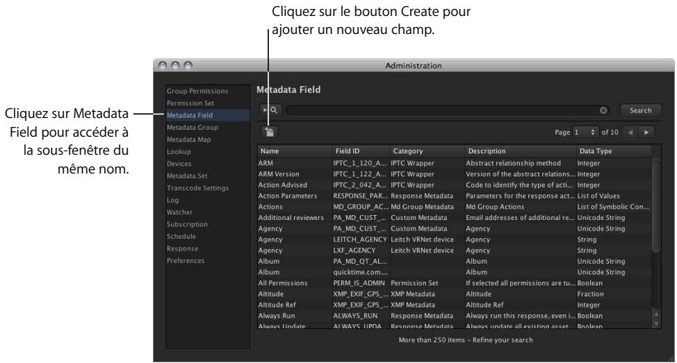 APPLE FINAL CUT SERVER - Champs de métadonnées - 1