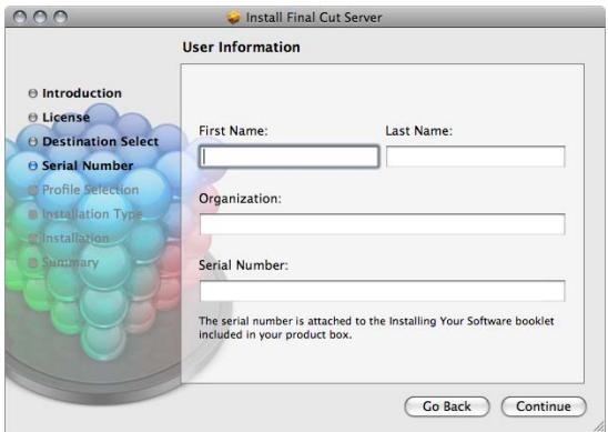 APPLE FINAL CUT SERVER - Démarrage du programme d'installation de final cut server - 1