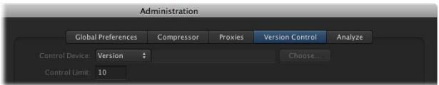 APPLE FINAL CUT SERVER - Réglages des préférences du contrôle des versions - 1