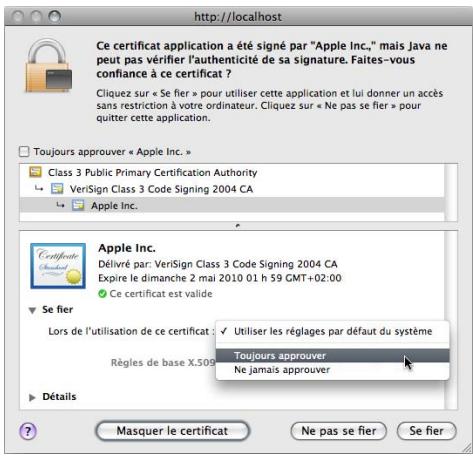 APPLE FINAL CUT SERVER - Pour installer le client final cut server à l'aide de java web start : - 3