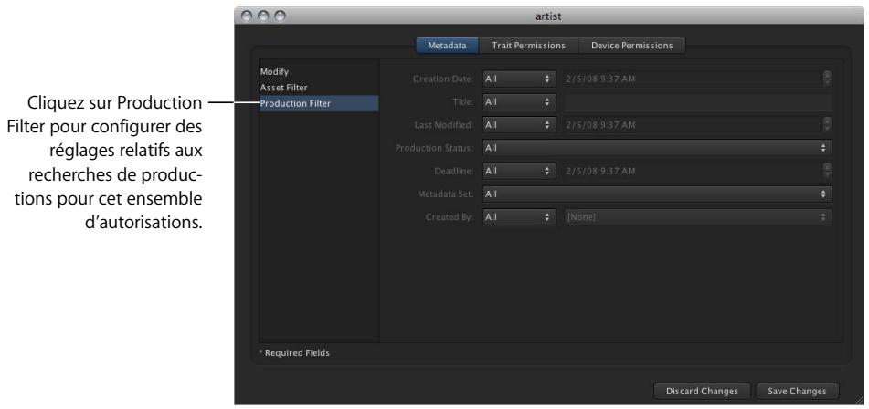 APPLE FINAL CUT SERVER - Réglages relatifs aux métadonnées - 2
