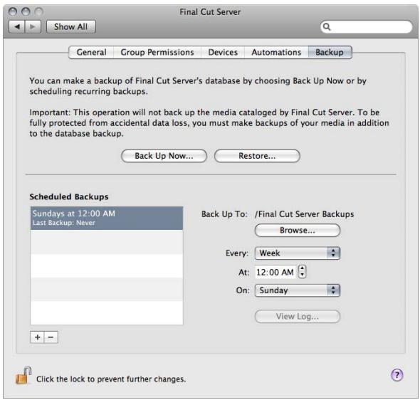 APPLE FINAL CUT SERVER - Sauvegarde du catalogue final cut server - 1