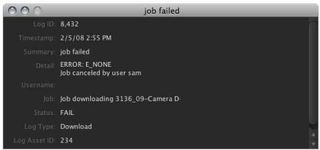 APPLE FINAL CUT SERVER - Pour diagnostiquer un problème à l'aide de la fenêtre search all jobs : - 4