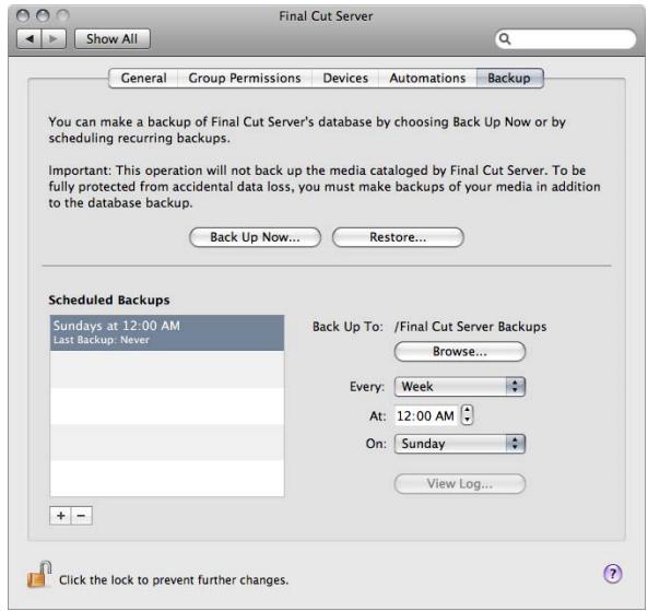 APPLE FINAL CUT SERVER - Préférences système de final cut server - 5