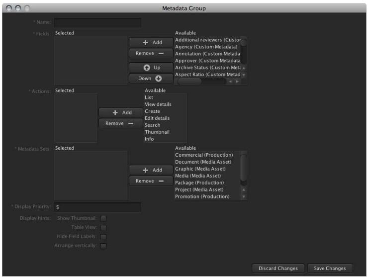 APPLE FINAL CUT SERVER - Ajout ou modification de groupes de métadonnées - 1