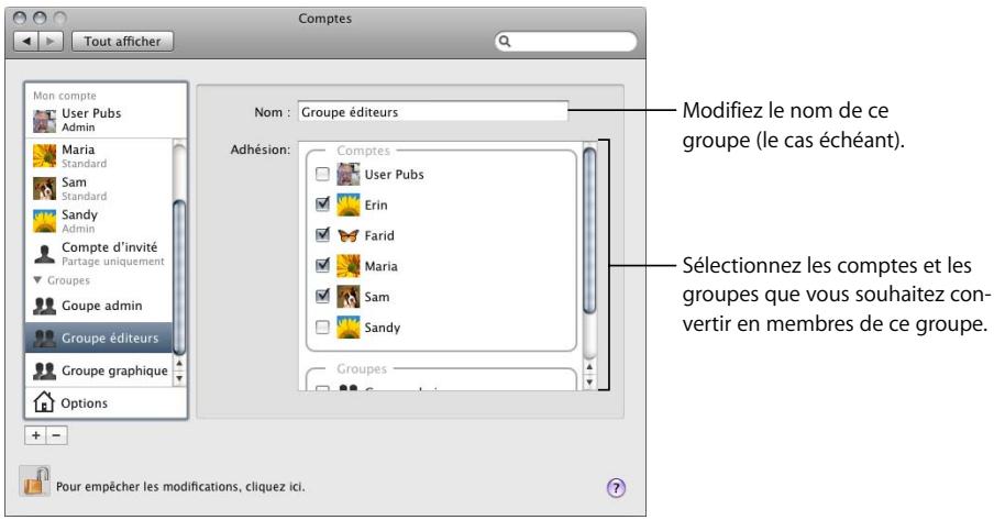 APPLE FINAL CUT SERVER - Pour définir les membres d'un groupe : - 1