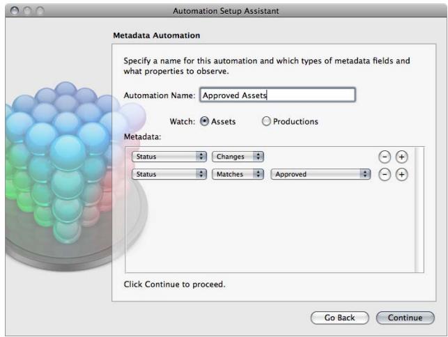 APPLE FINAL CUT SERVER - Pour configurer une automatisation d'abonnement de métadonnées : - 1