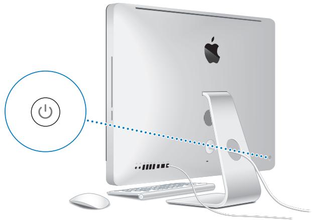 APPLE IMAC 21 INCH - Step 4: Press the power (U) button on the back to turn on your iMac. - 1