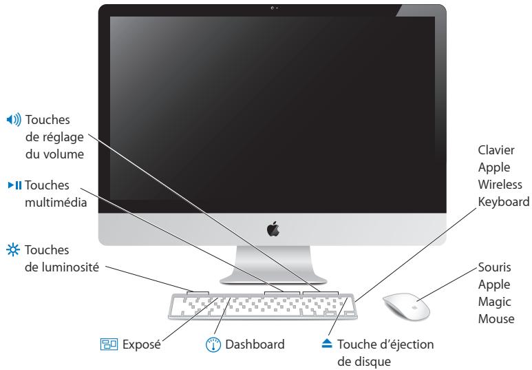 APPLE IMAC 21.5 INCH - Fonctionnalités du clavier sans fil apple et de la souris apple magic mouse - 1