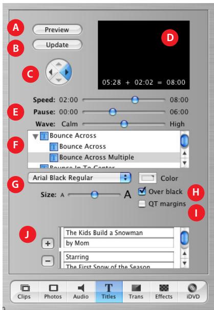 APPLE IMOVIE - Titles Pane - 1