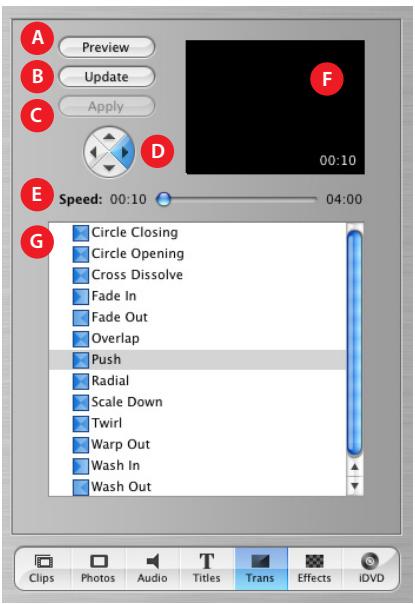 APPLE IMOVIE - Transitions Pane - 1