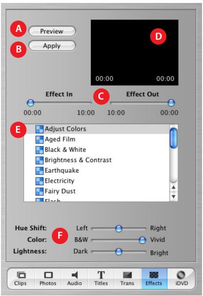 APPLE IMOVIE - Effects Pane - 1