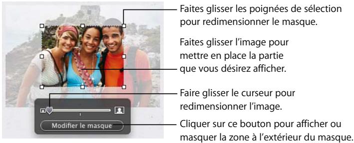 APPLE KEYNOTE - Pour rogner une image à l'aide du masque par défaut (de forme rectangulaire) : - 1