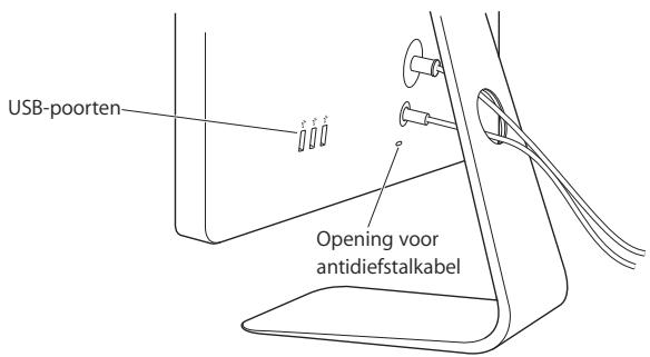 APPLE LED CINEMA DISPLAY - De USB-poorten en de opening voor een antidiefstalkabel gebruiken - 1