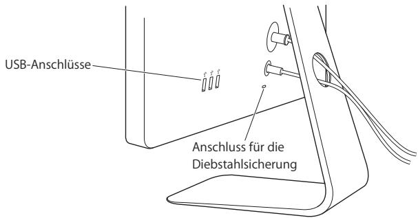 APPLE LED CINEMA DISPLAY - Verwenden der USB-Anschlüsse und der Diebstahlsicherung - 1
