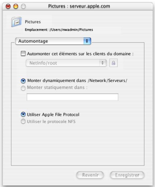 APPLE MAC OS X SERVER - Réglages d'automontage - 1