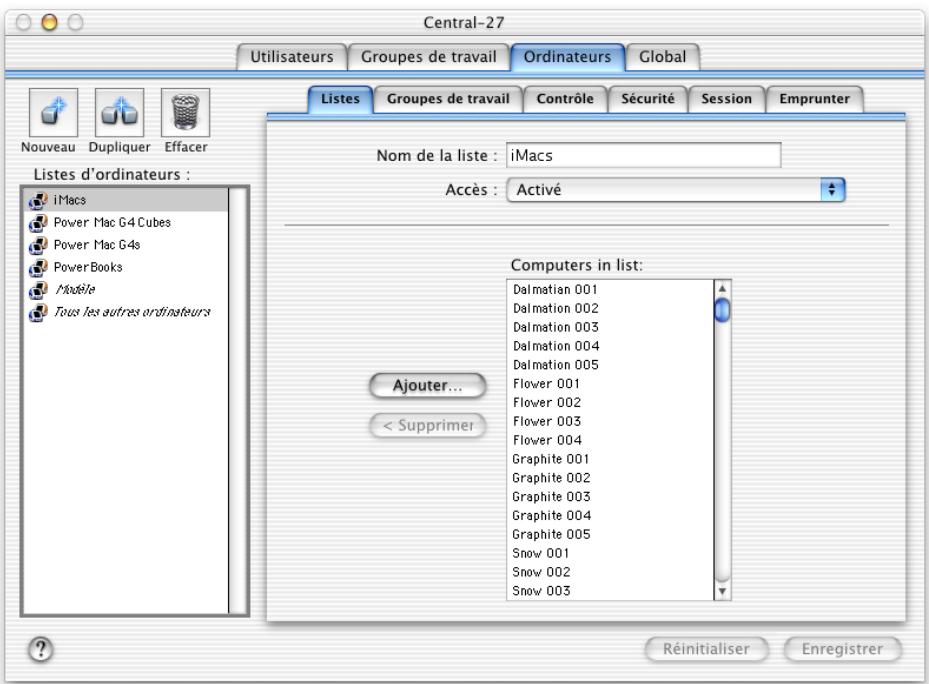 APPLE MAC OS X SERVER - Réglages des listes d'ordinateurs - 1