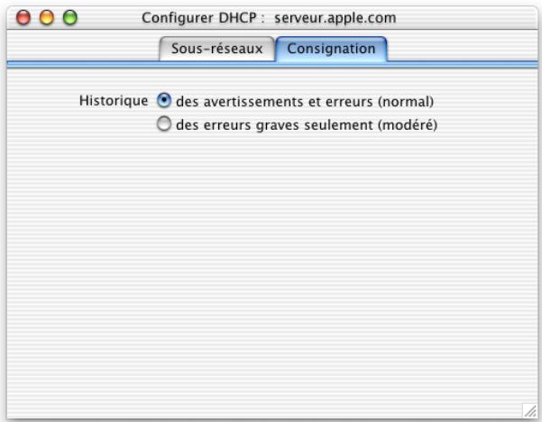 APPLE MAC OS X SERVER - Réglages de consignation - 1