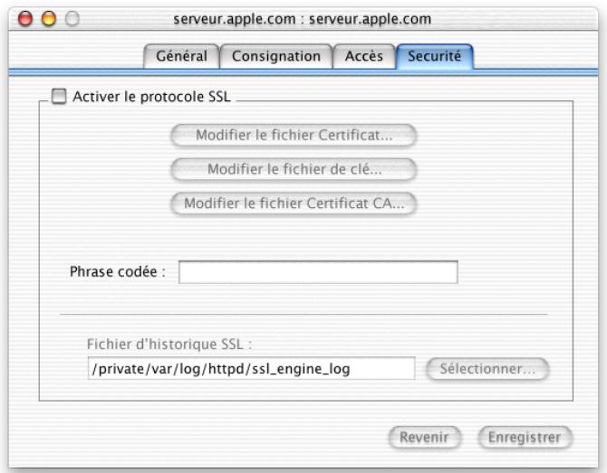 APPLE MAC OS X SERVER - Réglages de sécurité des sites web - 1