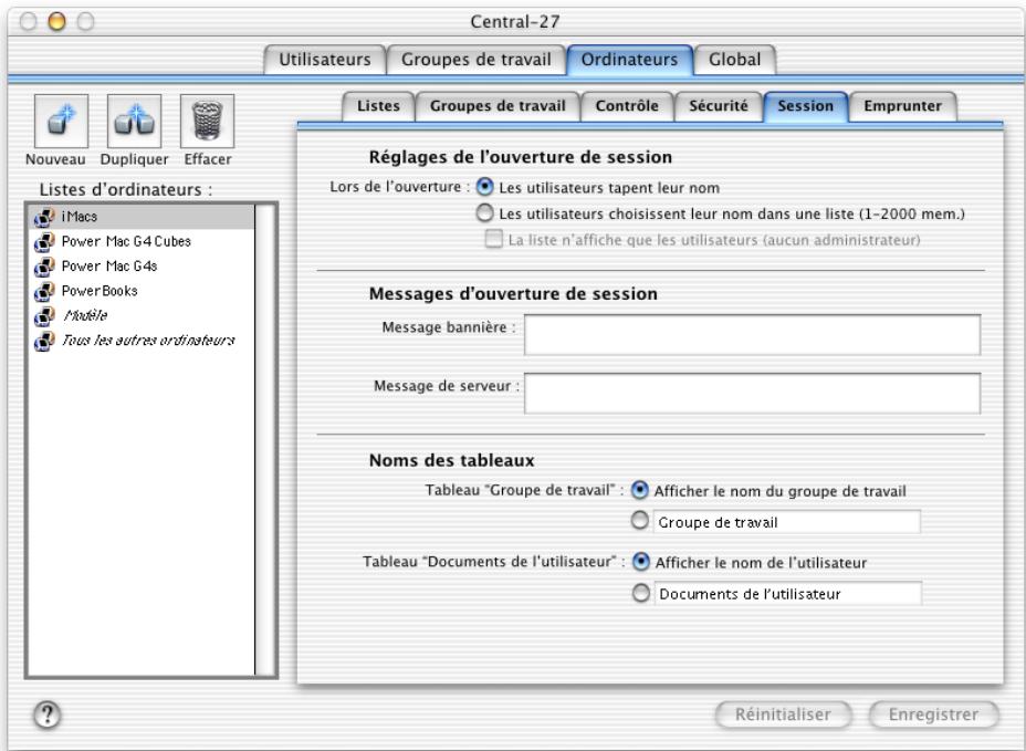 APPLE MAC OS X SERVER - Réglages d'ouverture de session des ordinateurs - 1