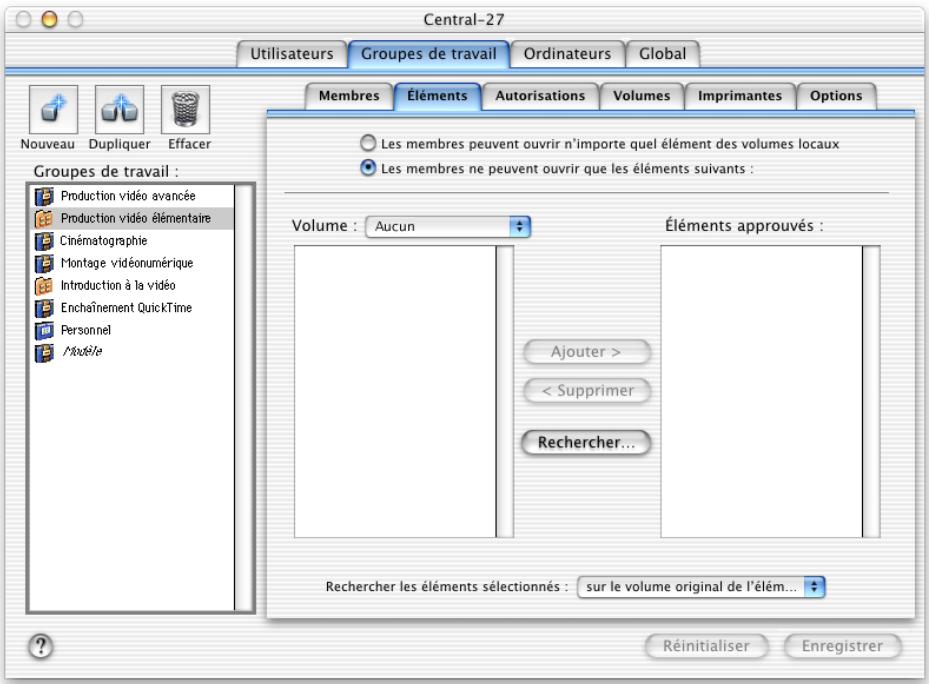 APPLE MAC OS X SERVER - Réglages d'éléments de groupes de travail - 1