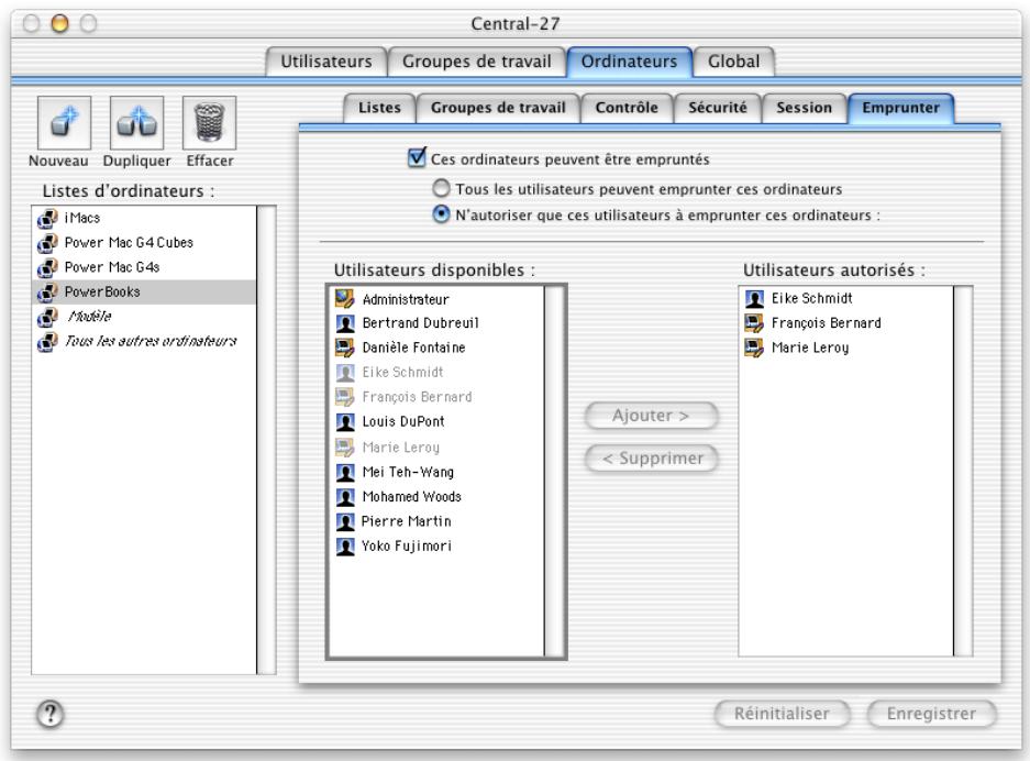 APPLE MAC OS X SERVER - Réglages emprunt des ordinateurs - 1