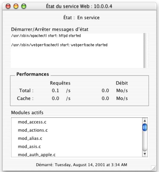APPLE MAC OS X SERVER - Fenêtre d'état - 1