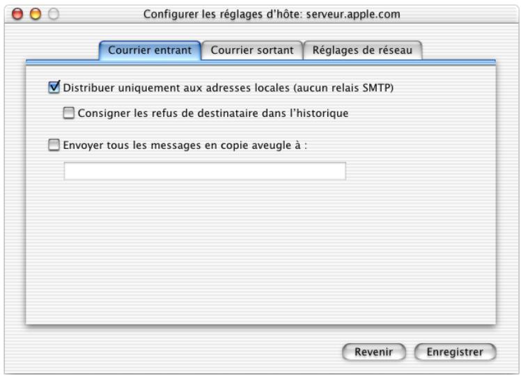 APPLE MAC OS X SERVER - Réglages du courrier entrant - 1