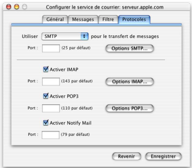 APPLE MAC OS X SERVER - Réglages de protocoles - 1