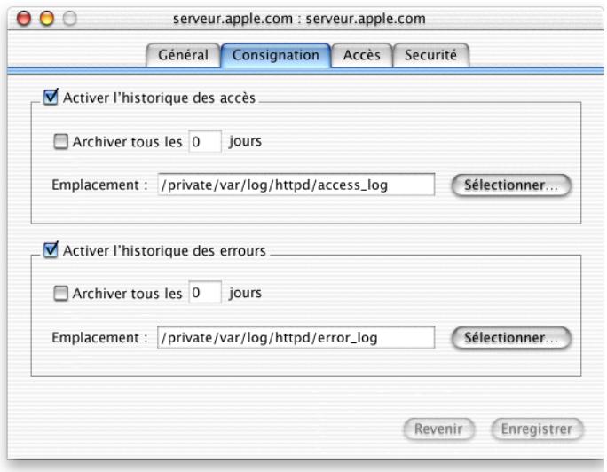 APPLE MAC OS X SERVER - Consignation des réglages de sites web - 1