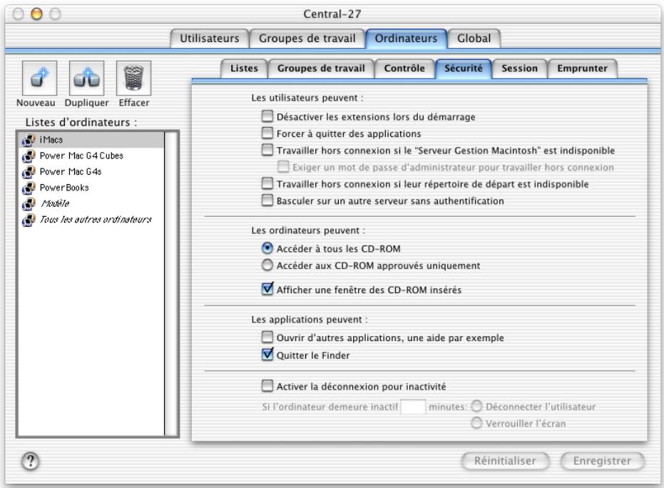 APPLE MAC OS X SERVER - Réglages sécurité des ordinateurs - 1