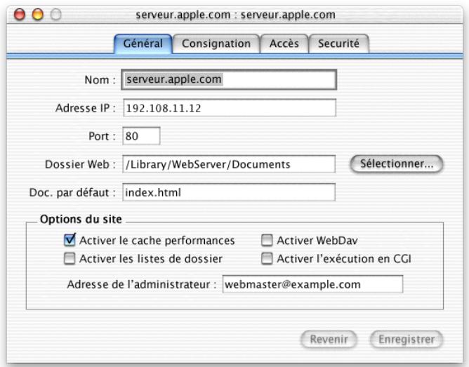 APPLE MAC OS X SERVER - Réglages généraux pour les sites web - 1